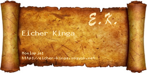 Eicher Kinga névjegykártya
